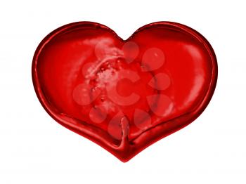 Royalty Free Clipart Image of a Liquid Heart