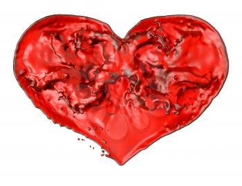 Royalty Free Clipart Image of a Liquid Heart