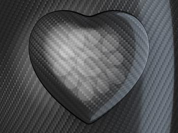 Royalty Free Clipart Image of a Carbon Fiber Heart