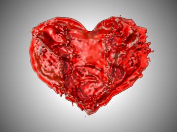 Royalty Free Clipart Image of a Liquid Heart