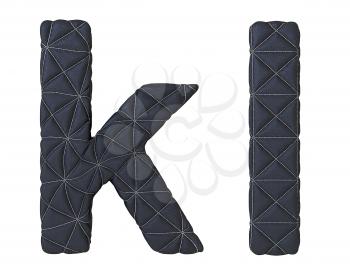 Royalty Free Clipart Image of Stitched Leather Font K and L