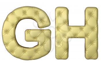 Royalty Free Clipart Image of Beige Leather Font of G and H