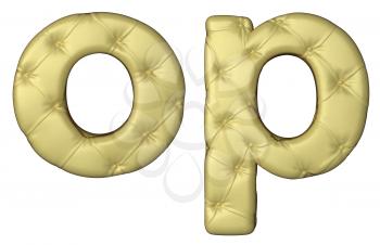 Royalty Free Clipart Image of Beige Leather Font of O and P