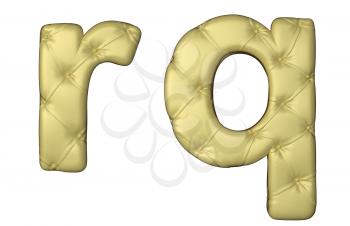 Royalty Free Clipart Image of Beige Leather Font of Q and R