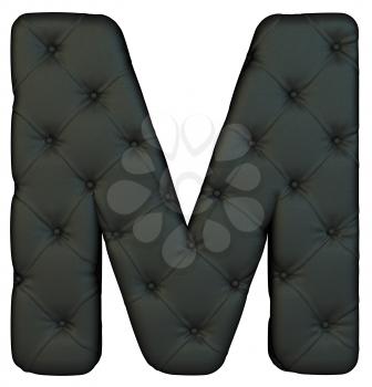 Royalty Free Clipart Image of a Black Leather Font M 