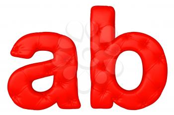 Royalty Free Clipart Image of a Red Leather Font A and B