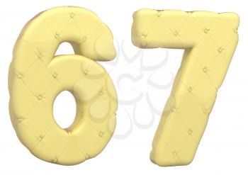 Royalty Free Clipart Image of Beige Numerals