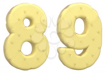 Royalty Free Clipart Image of Beige Numerals