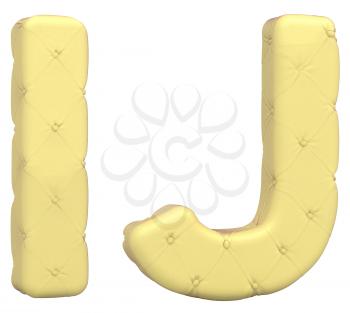 Royalty Free Clipart Image of Beige Leather Font of I and J 