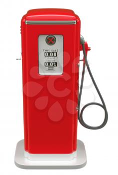 Royalty Free Clipart Image of a Vintage Red Fuel Pump