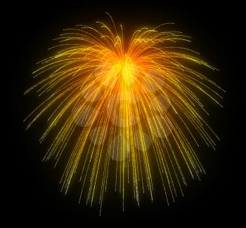 Royalty Free Clipart Image of Orange Fireworks