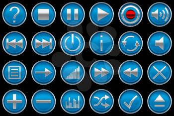 Royalty Free Clipart Image of Control Panel Buttons