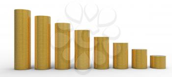 Royalty Free Clipart Image of Stacks of Coins