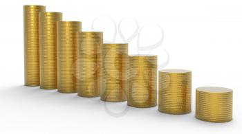 Royalty Free Clipart Image of Stacks of Coins