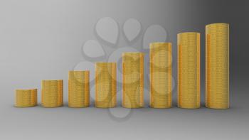 Royalty Free Clipart Image of Stacks of Coins