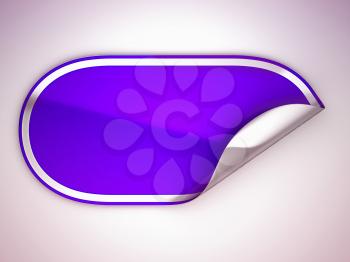 Royalty Free Clipart Image of a Bent Purple Sticker