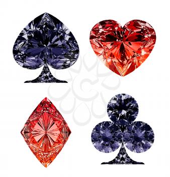 Royalty Free Clipart Image of Diamond Shaped Card Suits