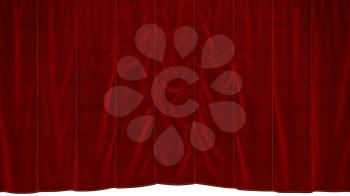 Royalty Free Clipart Image of a Red Theater Curtain