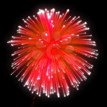 Royalty Free Clipart Image of Red Fireworks 