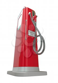 Royalty Free Clipart Image of a Vintage Red Fuel Pump