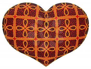 Royalty Free Clipart Image of a Heart Inlaid with Diamonds