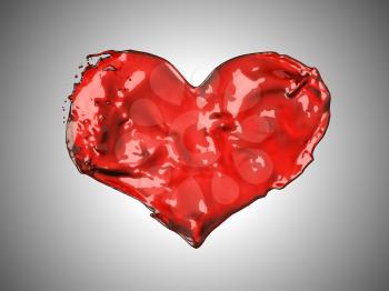 Royalty Free Clipart Image of a Liquid Heart