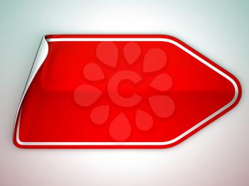 Royalty Free Clipart Image of a Bent Red Sticker