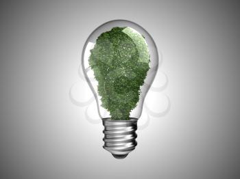 Royalty Free Clipart Image of a Tree Inside a Light Bulb 