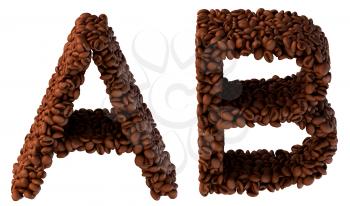 Royalty Free Clipart Image of Roasted Coffee Font A and B