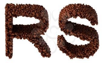 Royalty Free Clipart Image of Roasted Coffee Font R and S