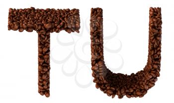 Royalty Free Clipart Image of Roasted Coffee Font T and U