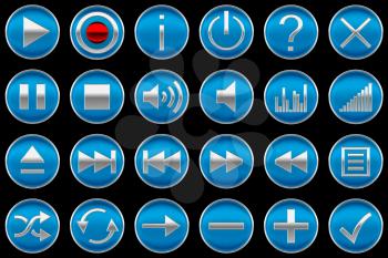 Royalty Free Clipart Image of Control Panel Buttons