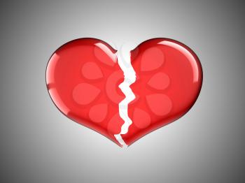 Royalty Free Clipart Image of a Broken Heart