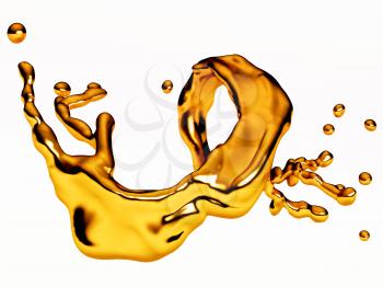 Royalty Free Clipart Image of a Splash of Gold Liquid