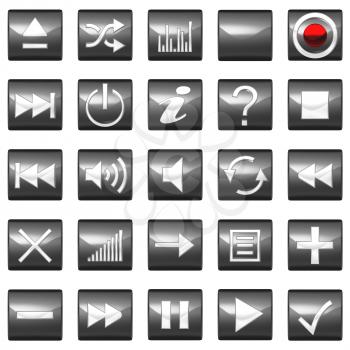 Royalty Free Clipart Image of Control Panel Buttons