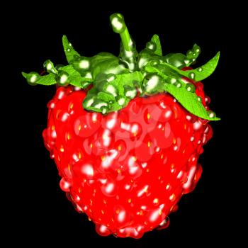 Royalty Free Clipart Image of a Strawberry