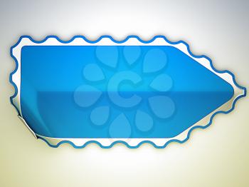 Royalty Free Clipart Image of a Bent Blue Sticker