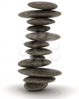 Royalty Free Clipart Image of Stones Balancing