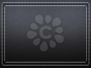 Royalty Free Clipart Image of a Black Stitched Leather Background