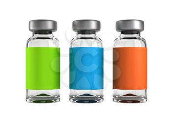 Royalty Free Clipart Image of Three Medical Ampules 