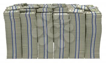 Royalty Free Clipart Image of a Bundle of American Bills