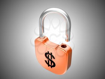 Royalty Free Clipart Image of an Unlocked Padlock