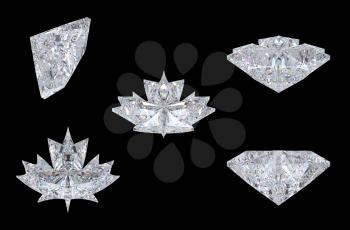 Royalty Free Clipart Image of Maple Leaf Diamonds