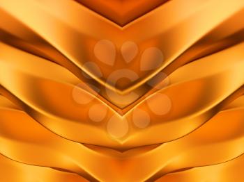 Golden abstract symmetric waves pattern. Useful as background