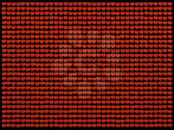 Red heart cut shape diamond background or texture over black