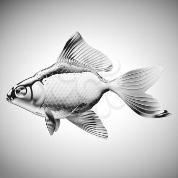 Royalty Free Clipart Image of a Silver Fish