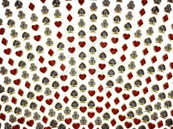 Diamond card suits symbols isolated on white
