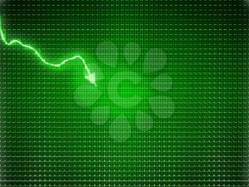 Green trend as symbol of economy drop or financial crisis. Large size