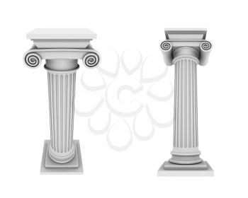 Royalty Free Clipart Image of Columns