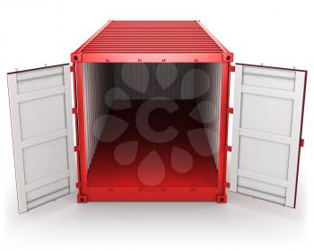 Royalty Free Clipart Image of an Open Freight Container